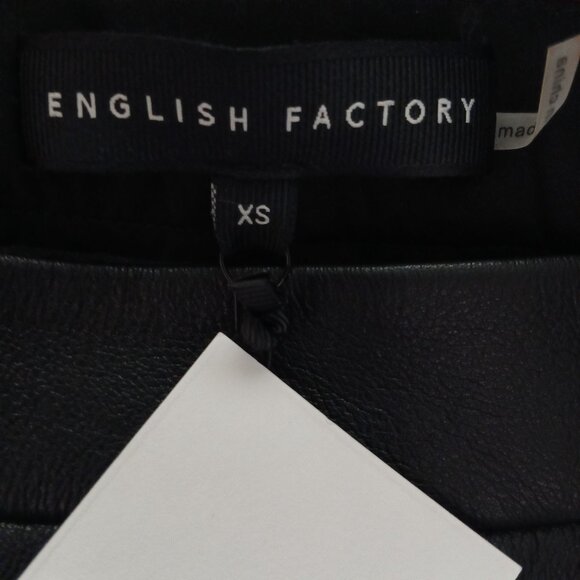 English Factory NWT Pleated Flare Leather Midi Skirt Women's XS - Picture 4 of 8